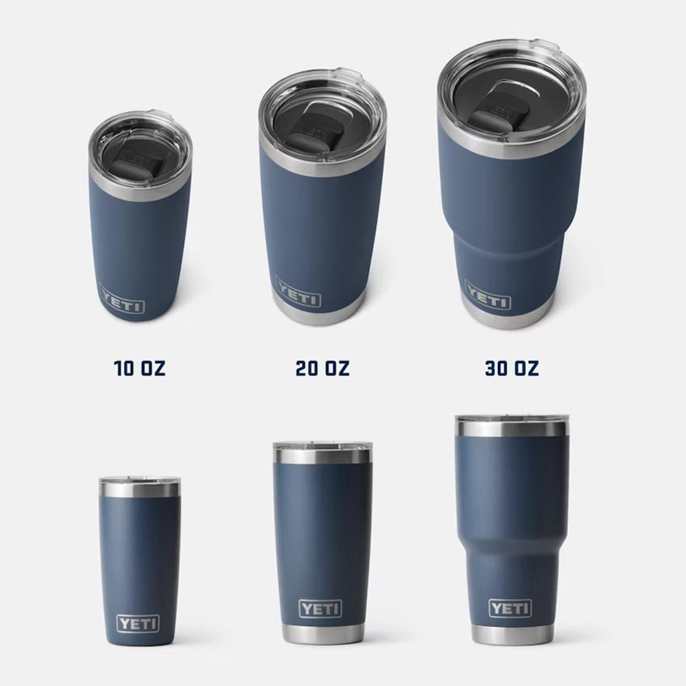 YETI Rambler next to a smartphone showing scale and 20 oz capacity for daily convenience