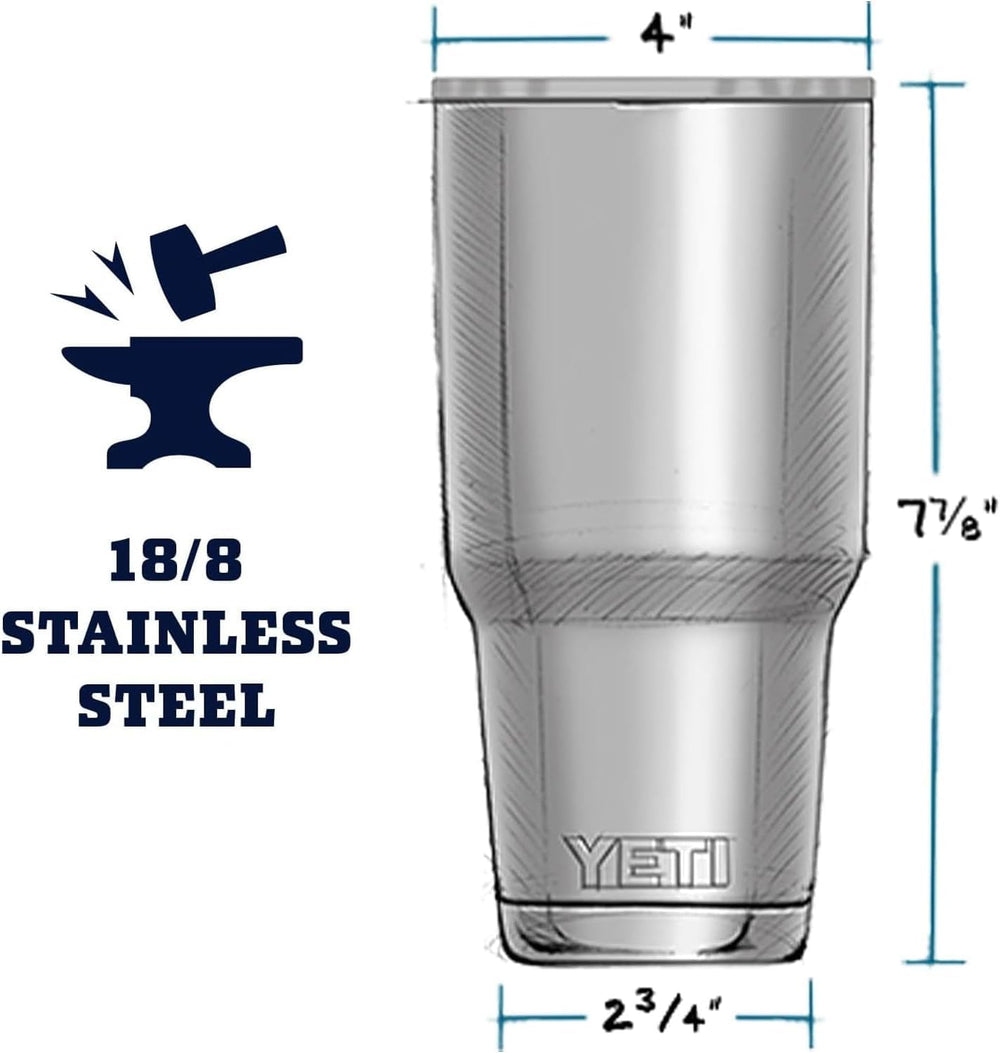 YETI Rambler side view highlighting Duracoat finish and long-lasting color
