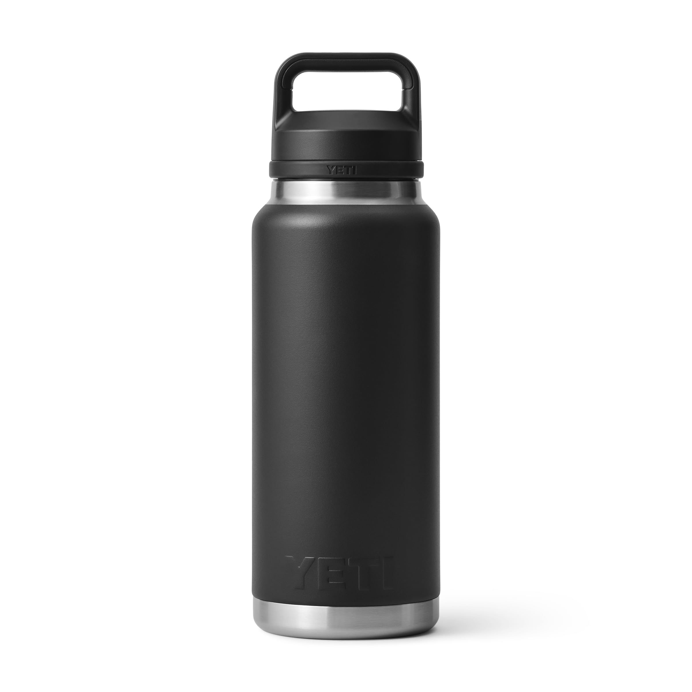 YETI Rambler held in hand showing scale benefit: large 36 oz capacity for fewer refills