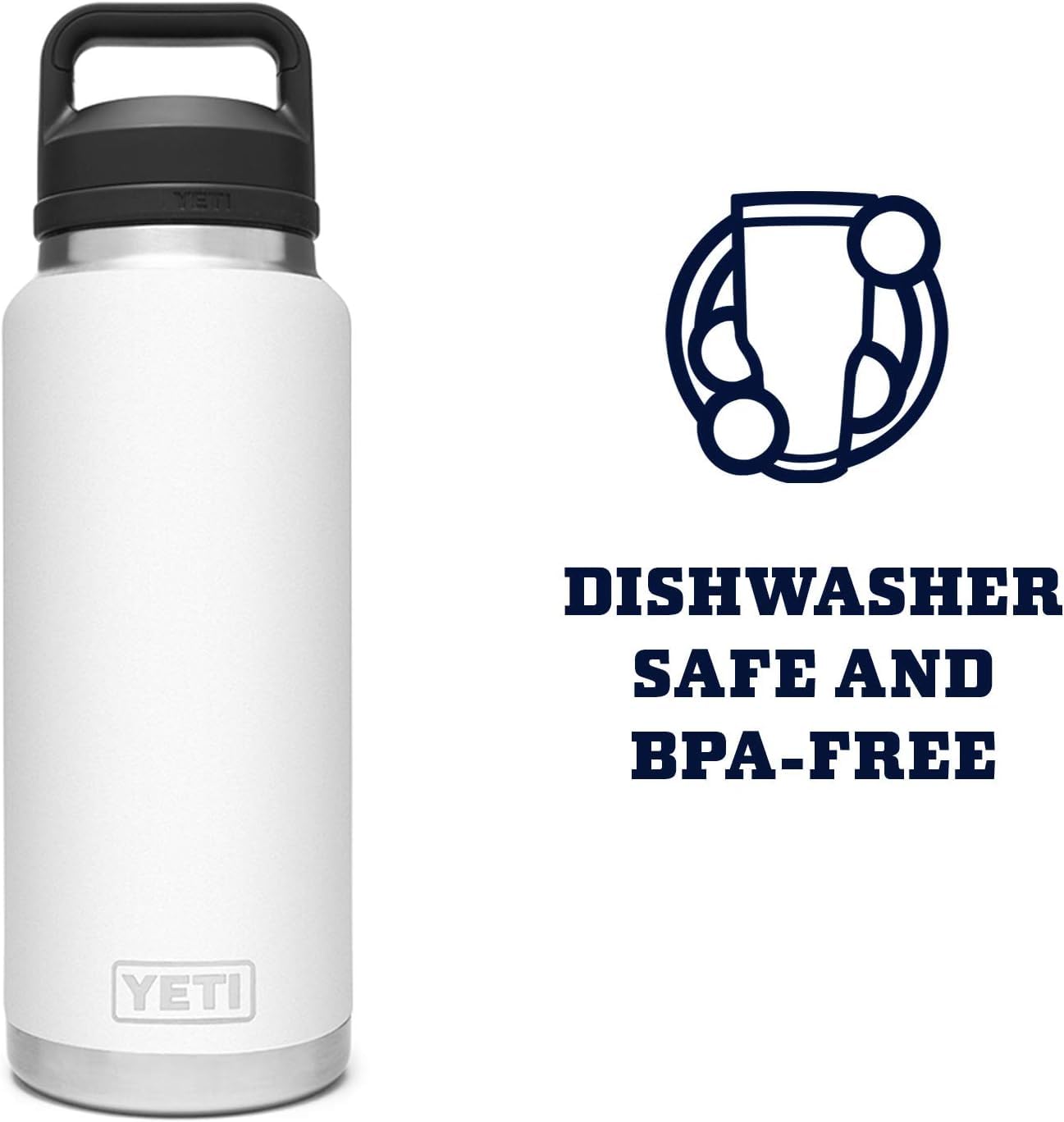 YETI Rambler on a hiking trail showing outdoor use benefit: rugged performance