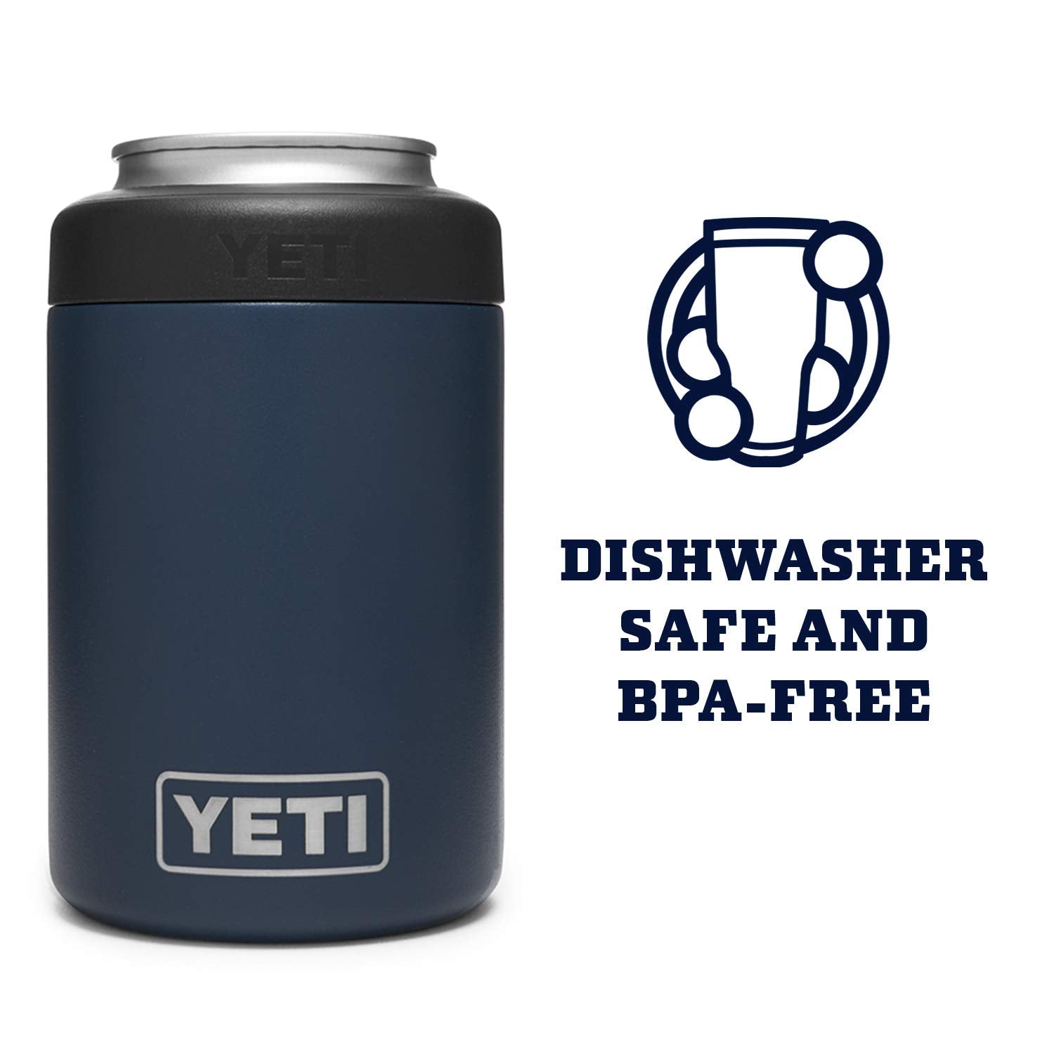 YETI Rambler Colster close-up of Duracoat texture showing chip-resistant finish