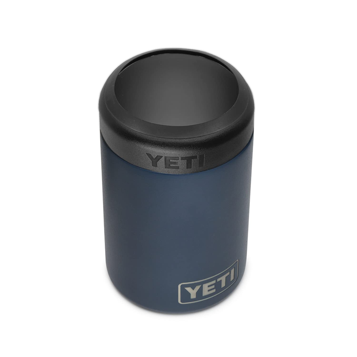 YETI Rambler Colster front view in navy showing solid insulated body for cold retention