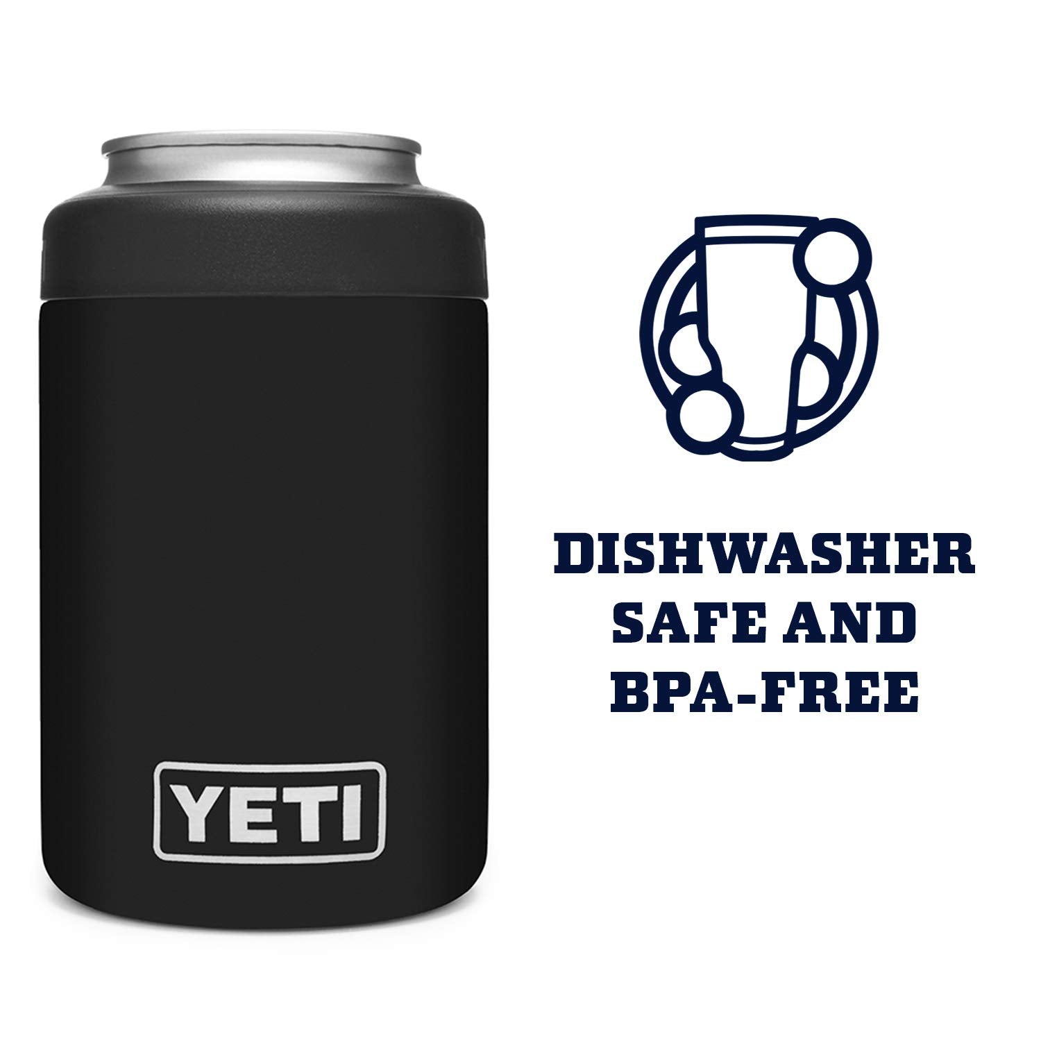 YETI Rambler Colster cross-section illustrating double-wall vacuum insulation benefit