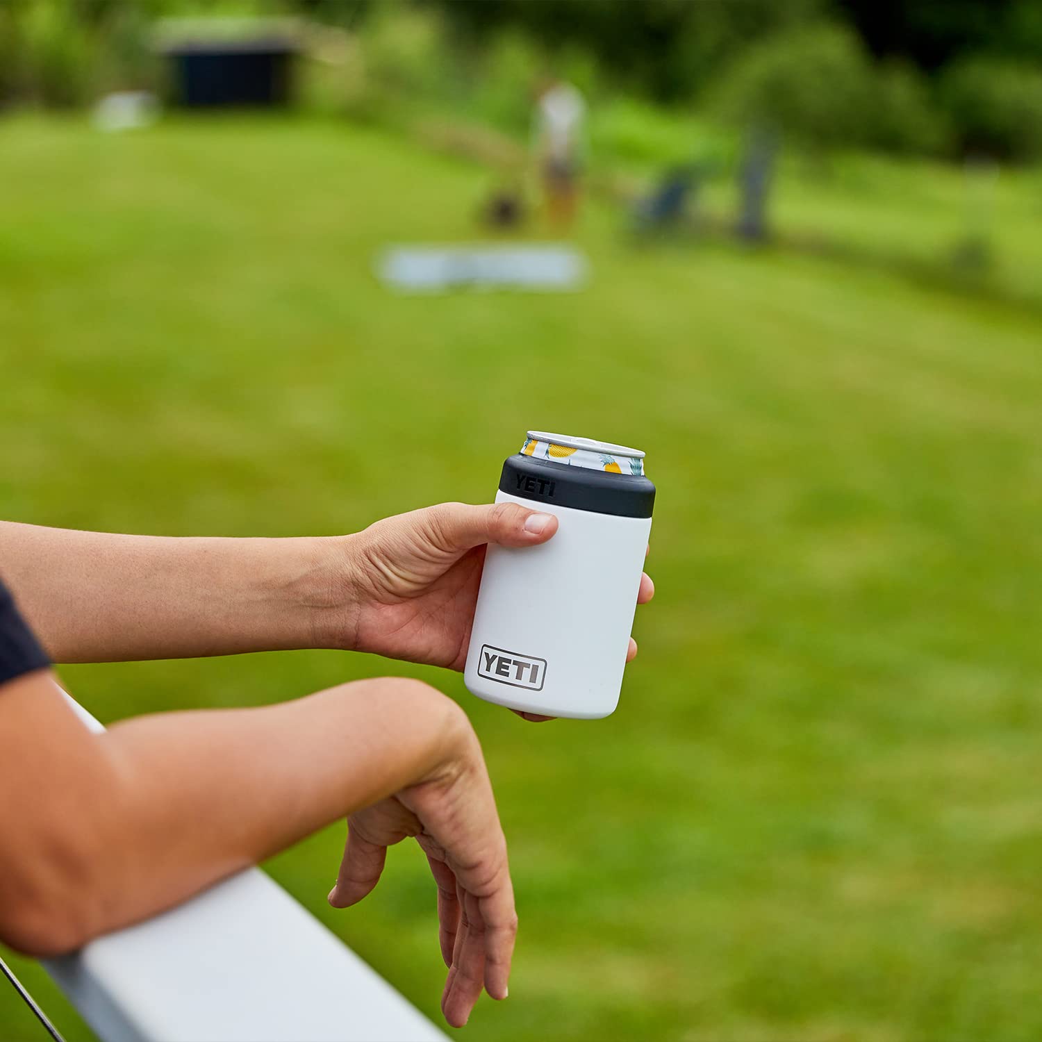 YETI Rambler Colster packed in a cooler demonstrating travel-ready protection