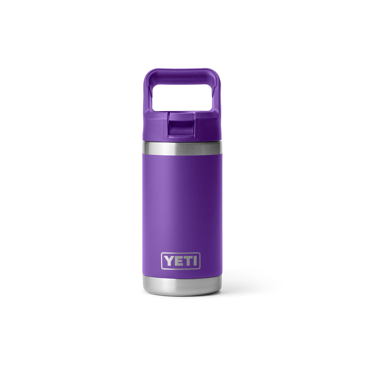 YETI Rambler Jr front view showing Pace Purple finish and durable design