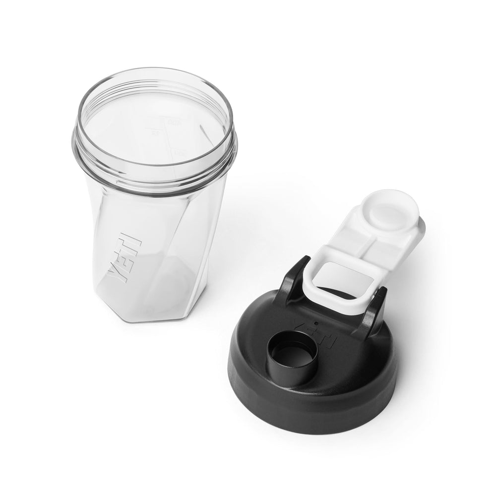 YETI scale comparison next to a water bottle showing size