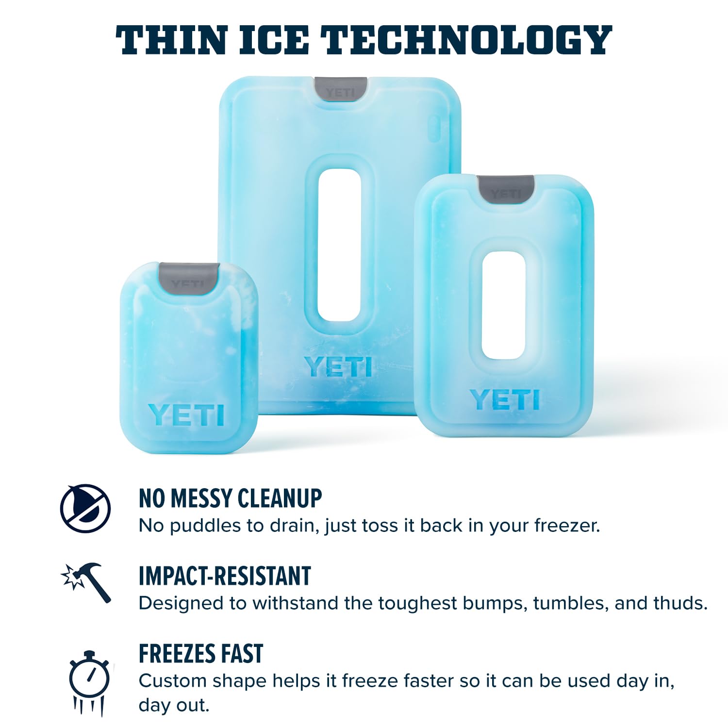 YETI sheet next to water bottle to show scale and space-saving benefit