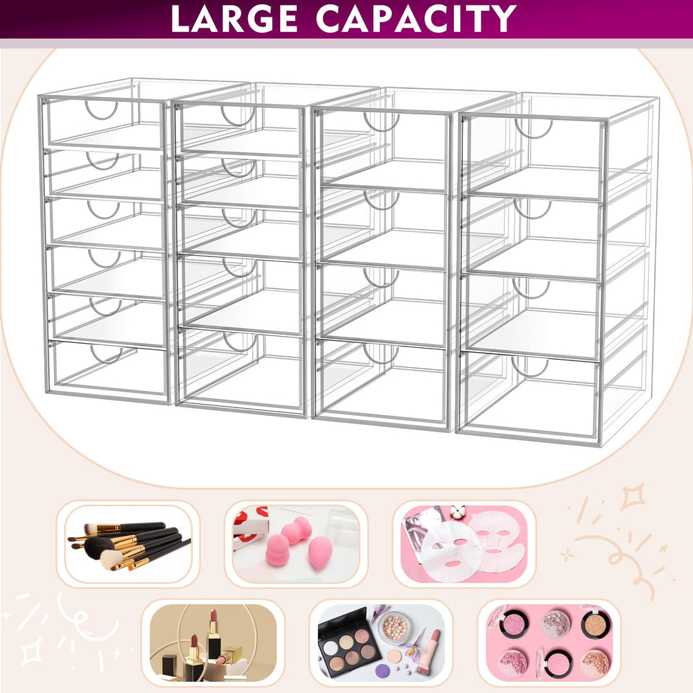 YFXCVSL filled with cosmetics showing capacity and visibility benefit