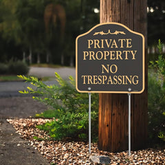 YHAIATTA sign in garden landscape setting improving visibility while blending with yard