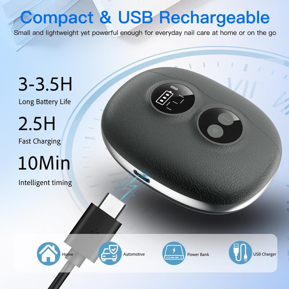 Yionkin size comparison next to phone shows compact portability