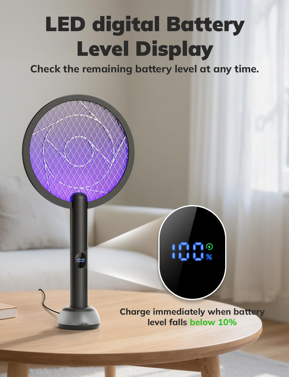 YISSVIC battery indicator display showing charge level for convenience