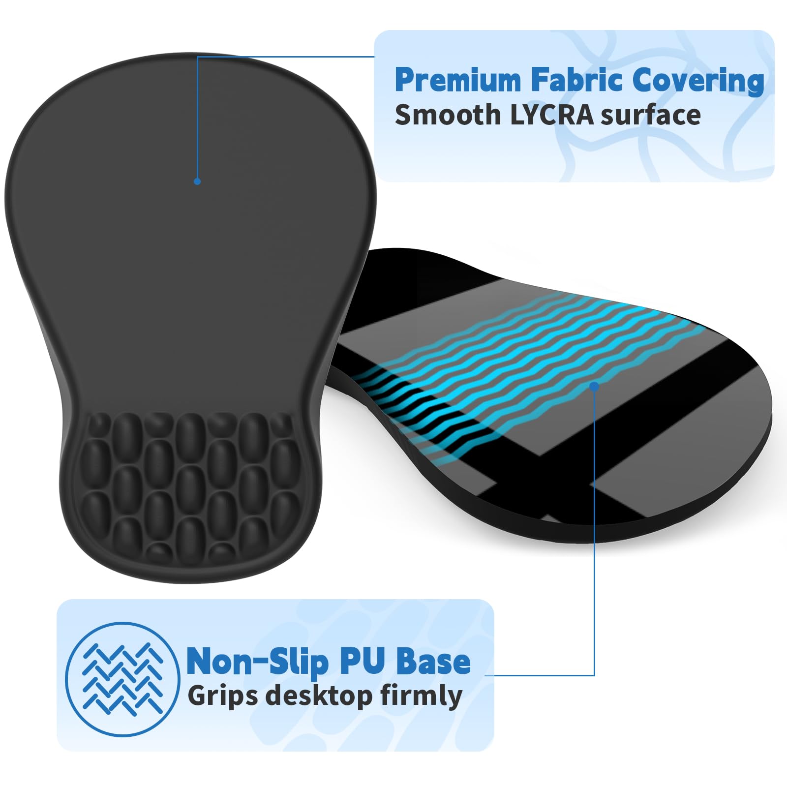 YIWEI non-slip rubber base underside ensuring stable desk grip