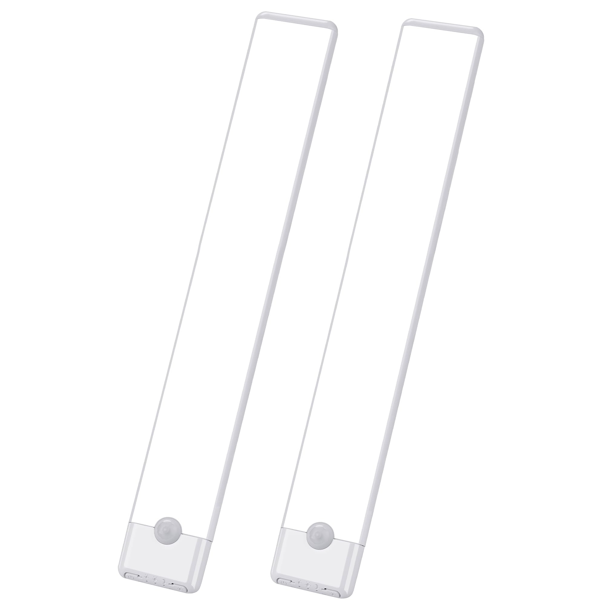 YLXS front view of 12-inch cool white motion sensor light showing slim profile and mounting