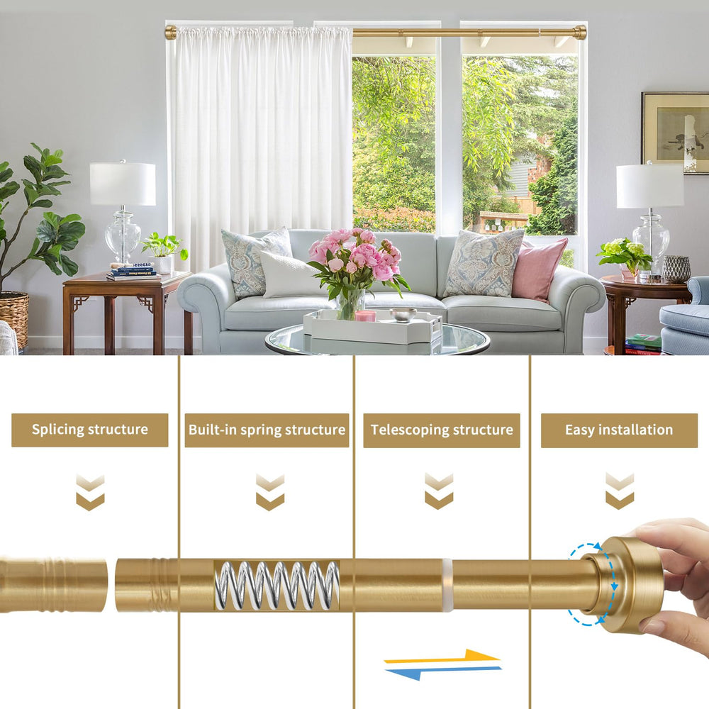 YNL rod installed in bathroom showcasing no-drill setup and tidy look benefit