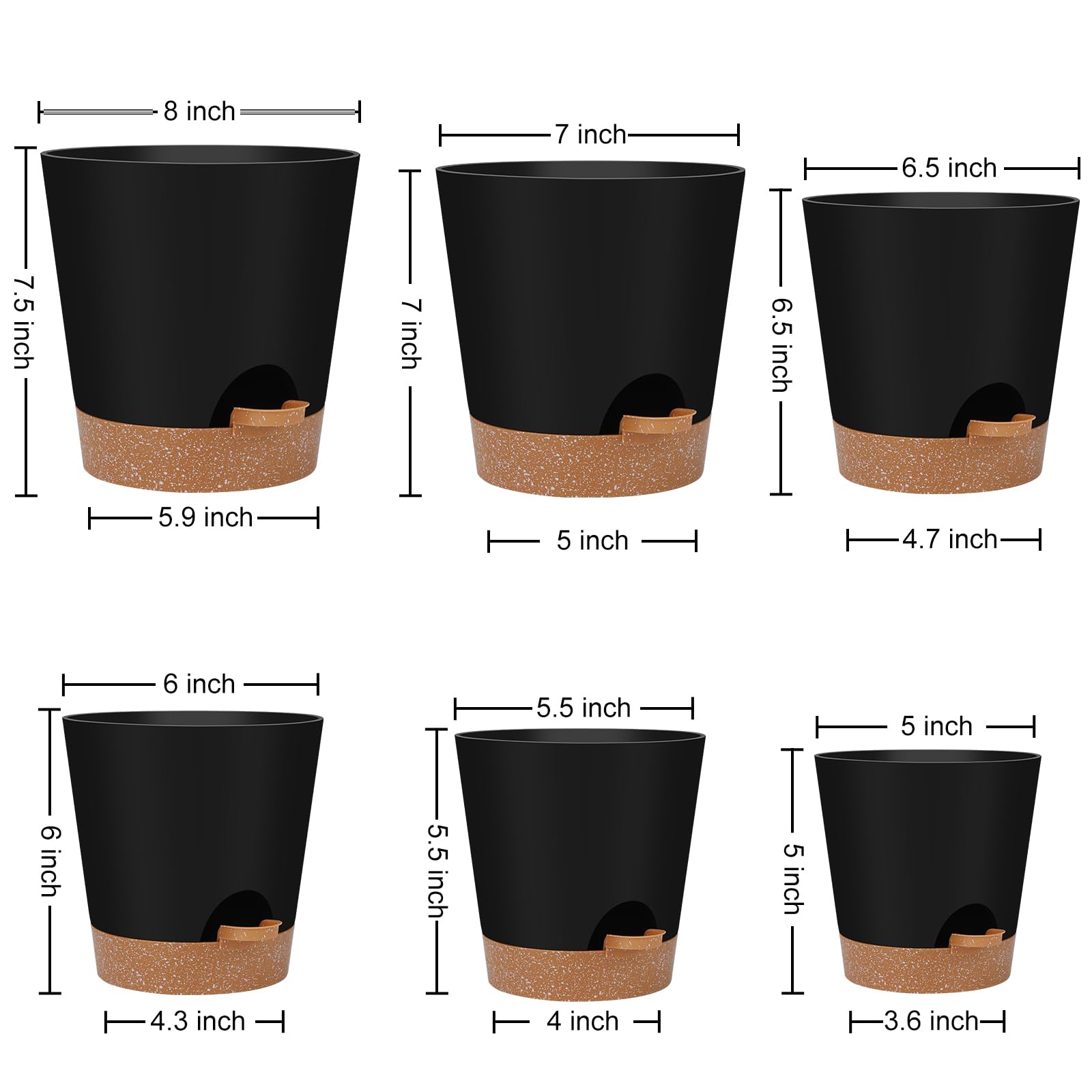YNNICO top view highlighting drainage holes and improved root aeration benefit