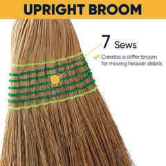 Yocada close-up of seven-sew corn bristles showing firm debris pickup