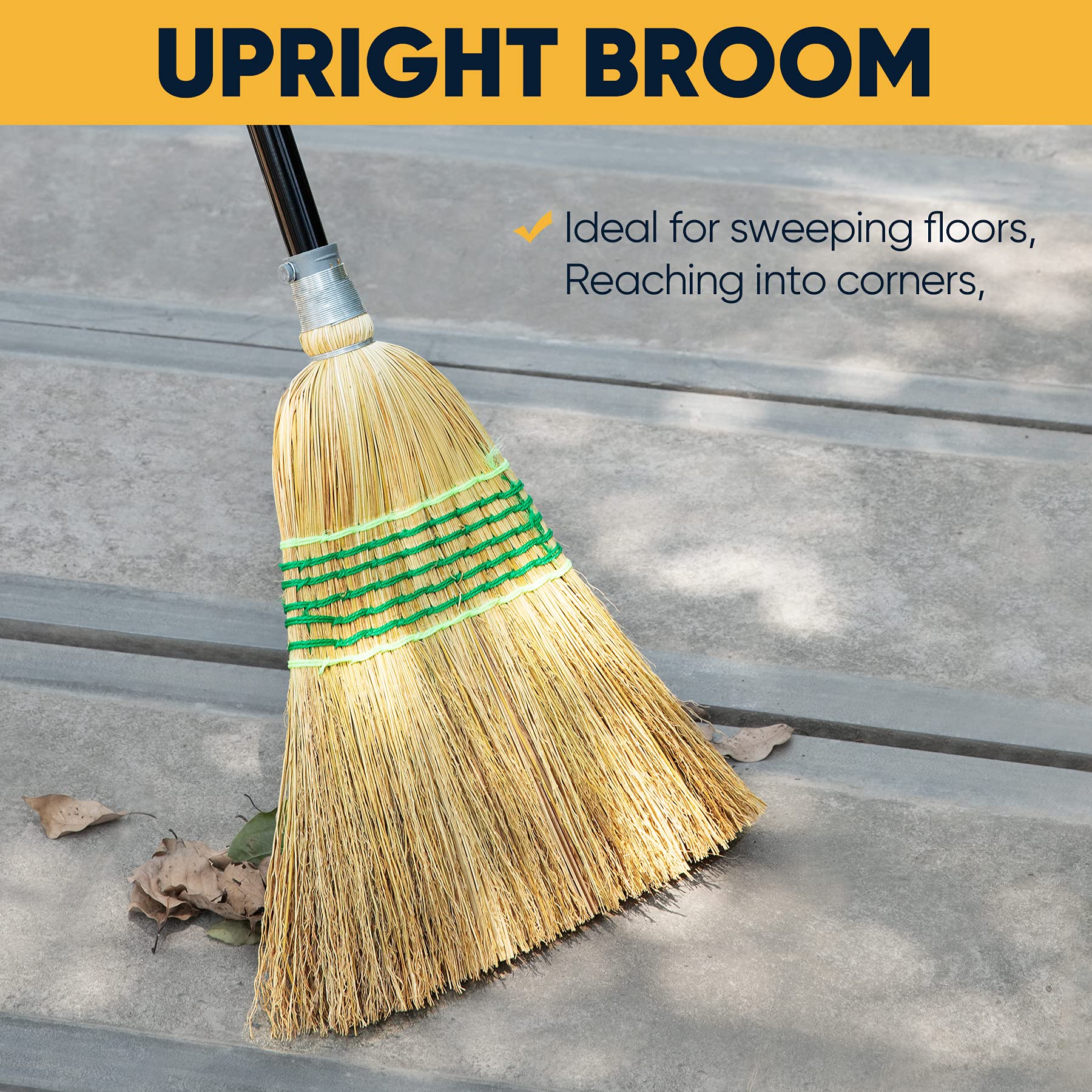 Yocada wide 13.4 inch broom head showing large coverage per sweep