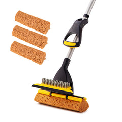 Yocada mop front packaging showing product and included sponge heads for reliable cleaning