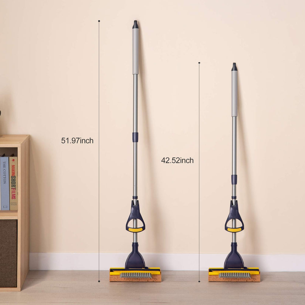 Yocada handle adjustment detail showing telescoping iron pole for comfortable reach