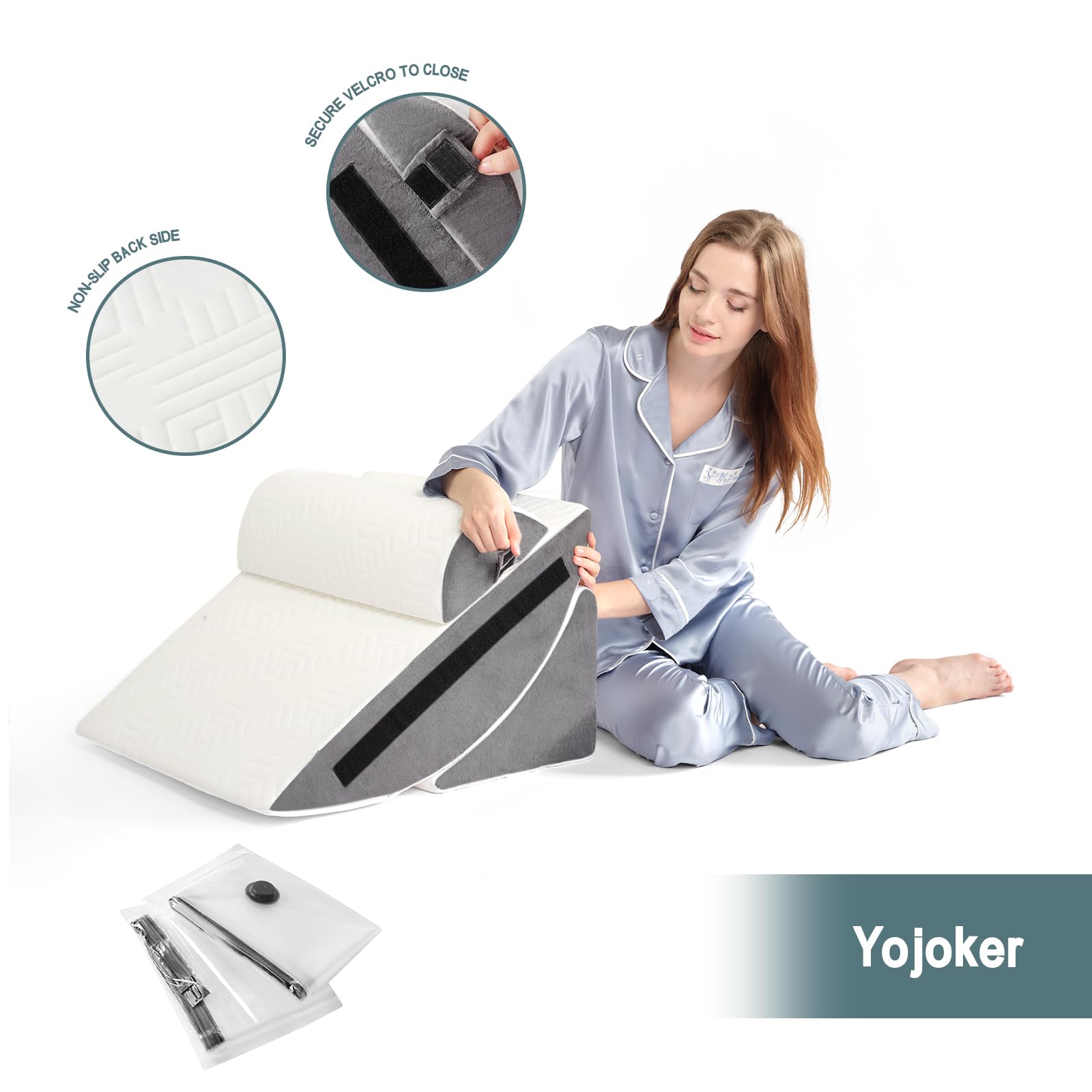 Yojoker lifestyle scene of user relaxing in bed with support