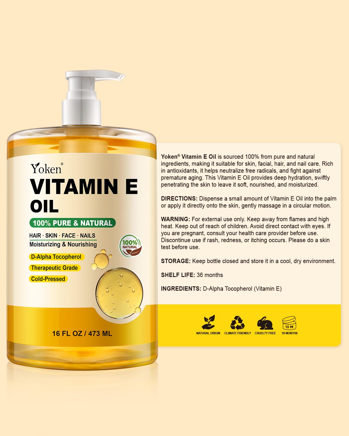 Yoken oil poured into small amber bottle for DIY skincare blends