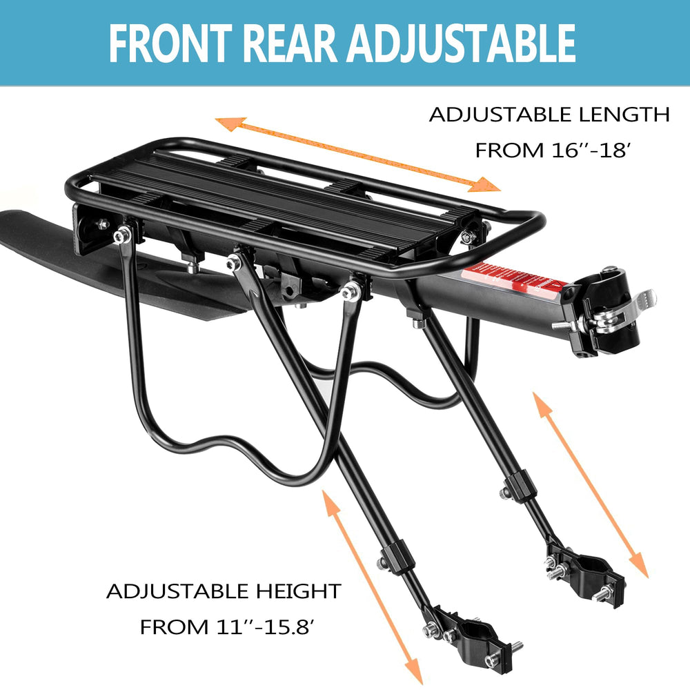 YONTUO rack mounted on commuter bike showing real-world fit and carrying capability benefit