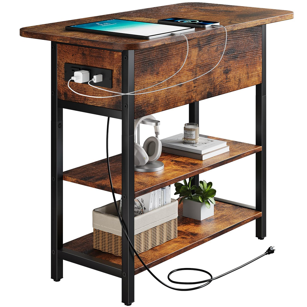 Yoobure end table front view showing compact design and stable top