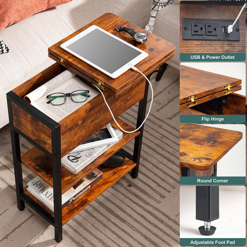 Yoobure flip top drawer open showing hidden storage for small items