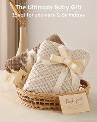 Yoofoss towel in use with baby wrapped for fast gentle drying