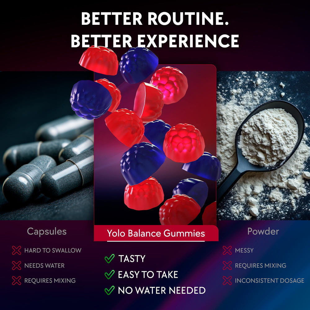 YOLOBALANCE serving in hand demonstrating recommended chewable portion