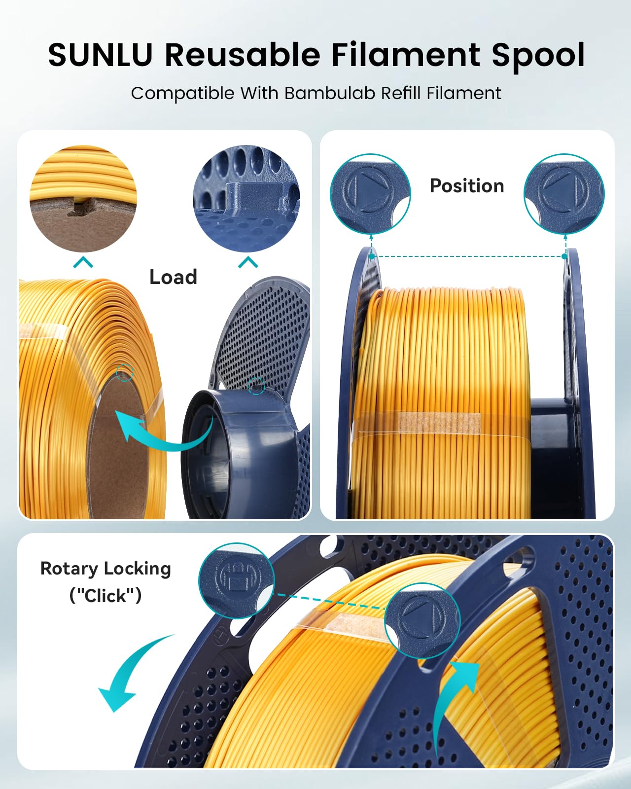 YOOPAI SUNLU vacuum-sealed spool with desiccant illustrating moisture protection benefit