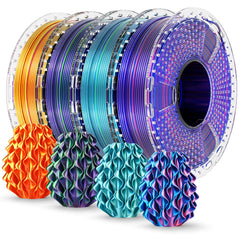 YOOPAI SUNLU front packaging showing four 250g silk PLA+ spools and color labels, appealing display