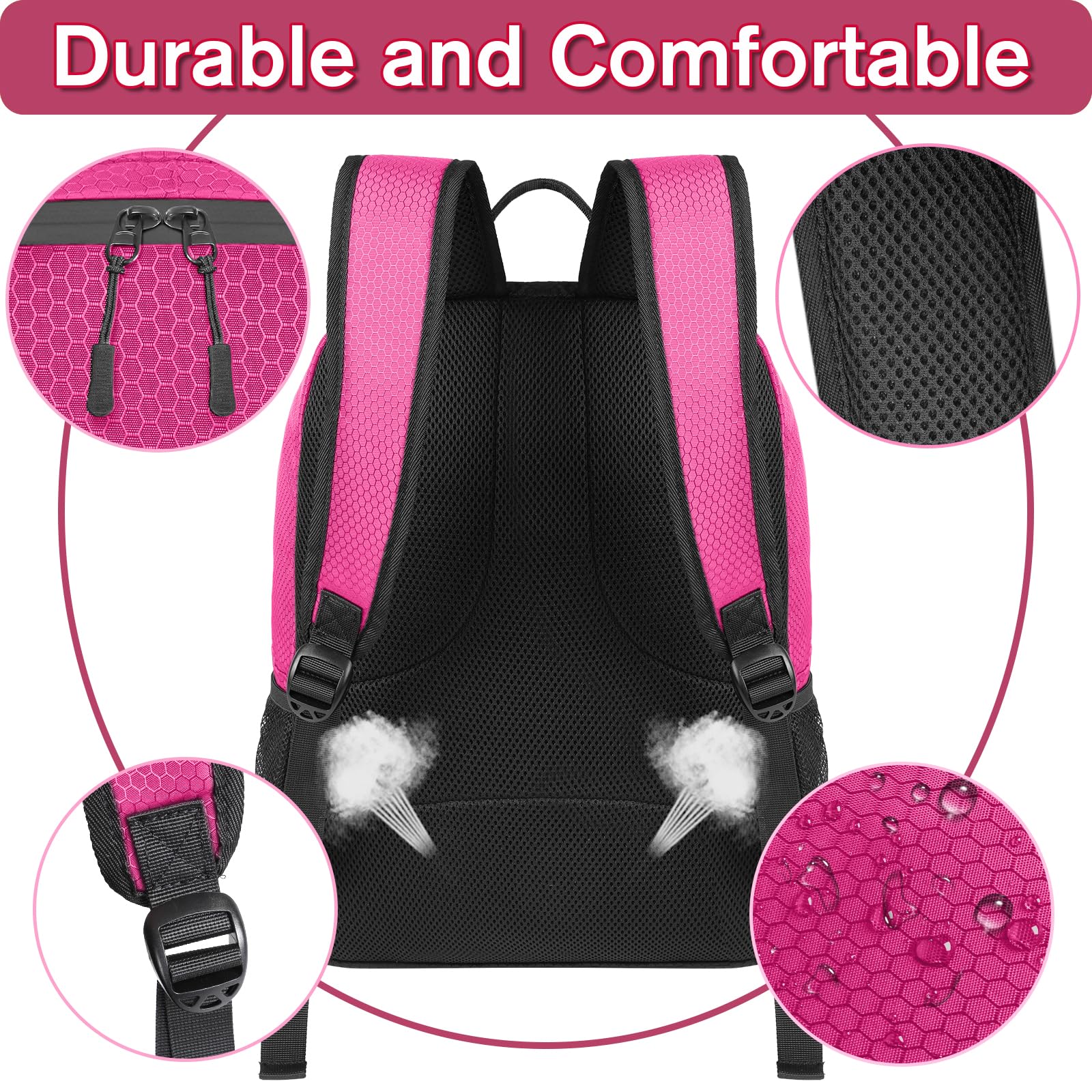 YOREPEK side mesh pocket holding a water bottle for quick hydration access