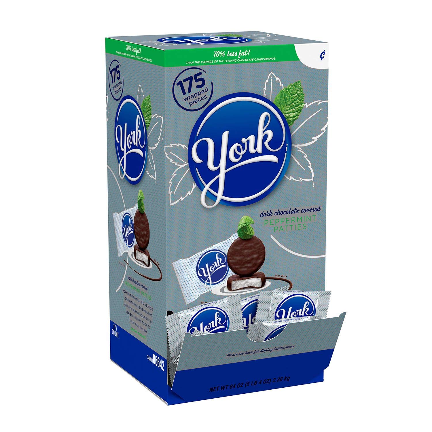 York Peppermint Disk front packaging showing 175-count bulk box and easy grab convenience