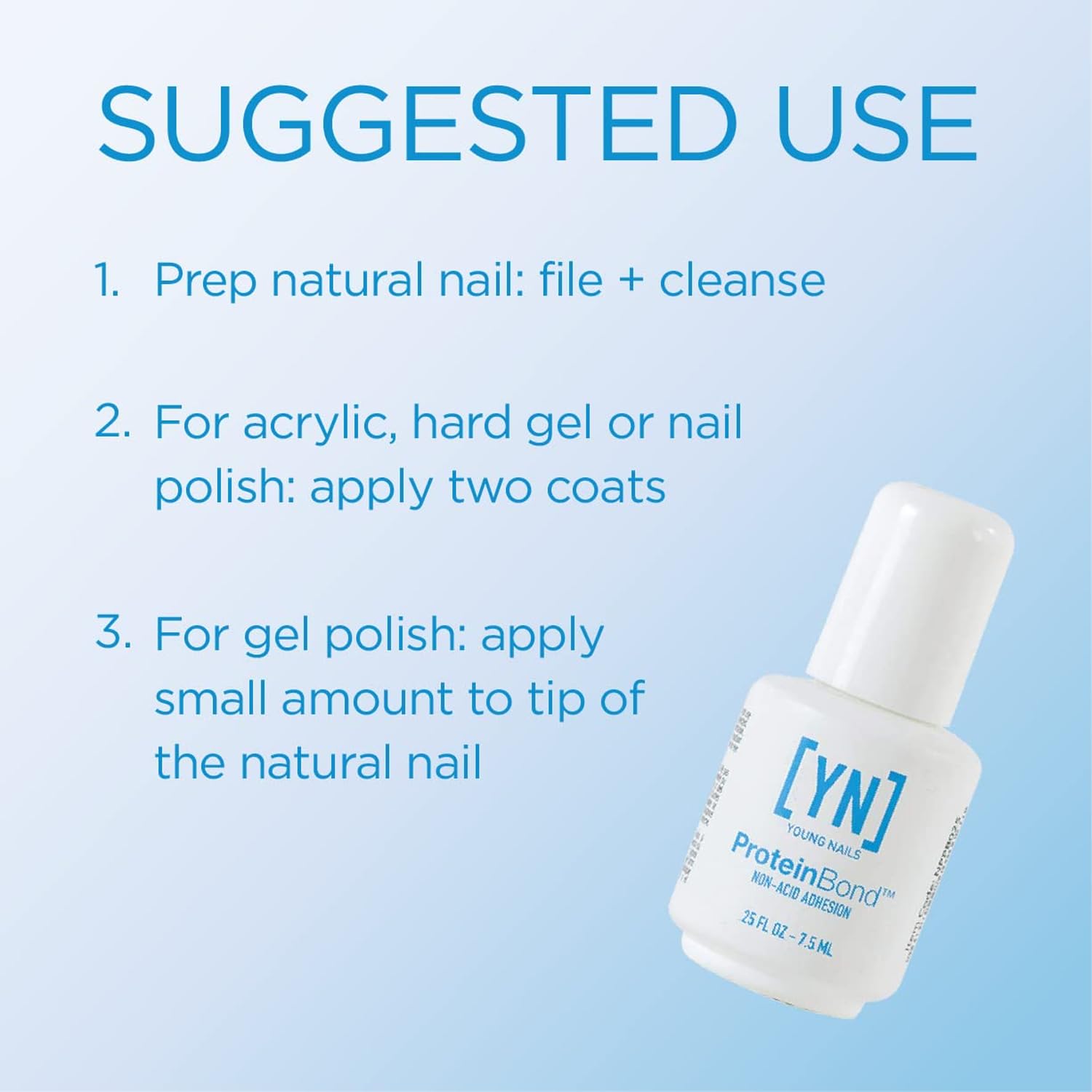 Young Nails being applied to a natural nail for improved adhesion