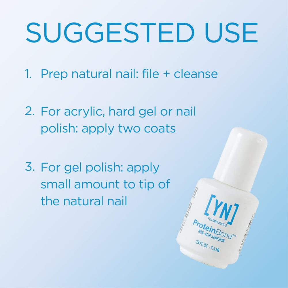 Young Nails being applied to a natural nail for improved adhesion