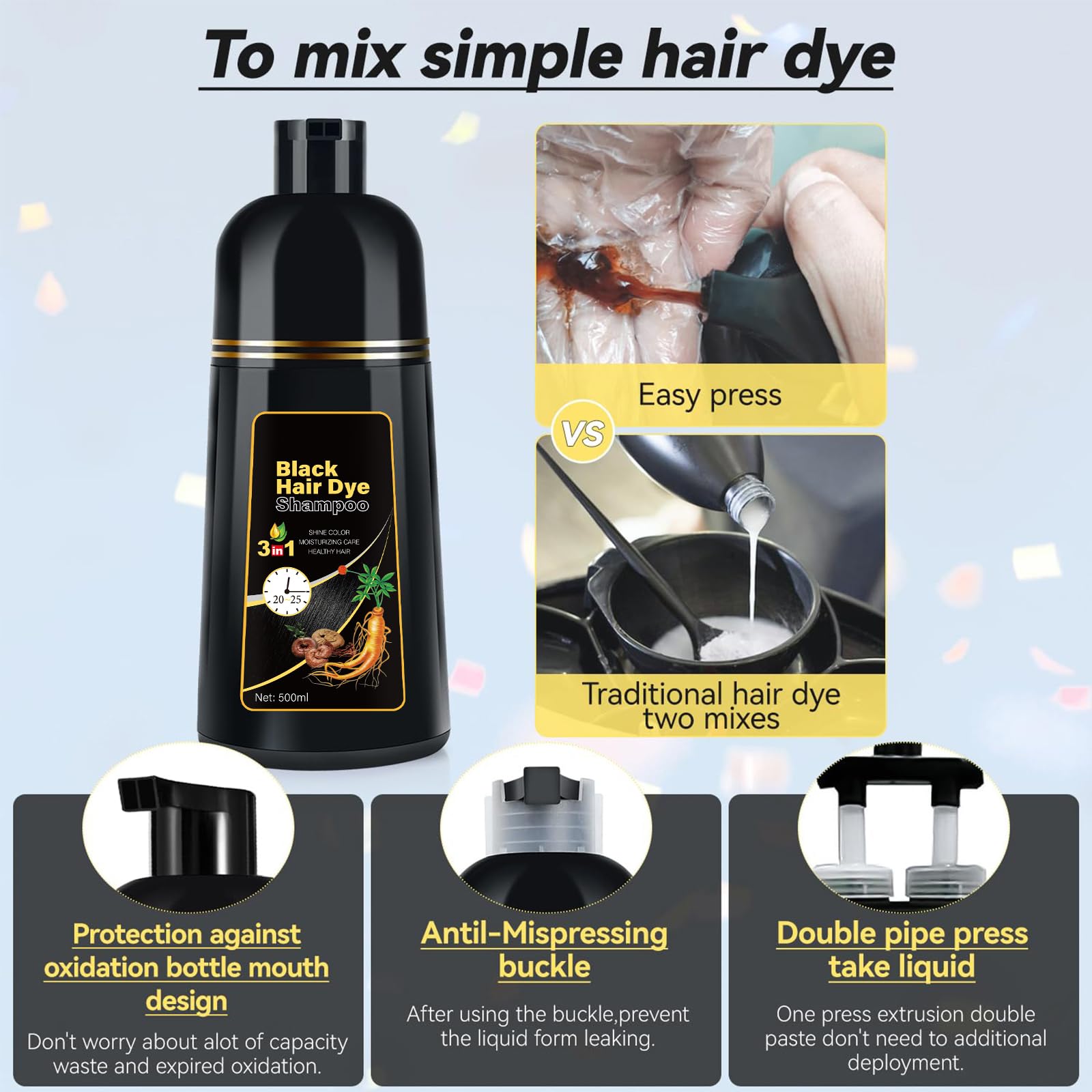 YOURTONE before and after comparison on hair strands, visible gray coverage benefit