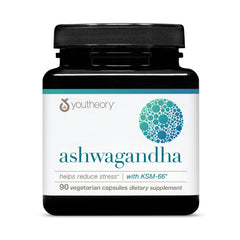Youtheory bottle front label showing product name and dosage benefits