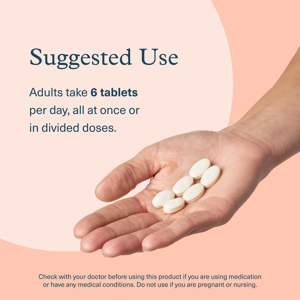 Youtheory tablet in hand for size comparison showing travel-friendly portability