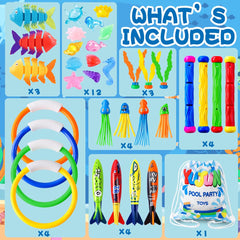 YUJUN colorful diving toys laid out to show variety and easy visibility