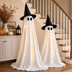 Yumiio front view of two assembled ghosts showing glow and easy setup benefit