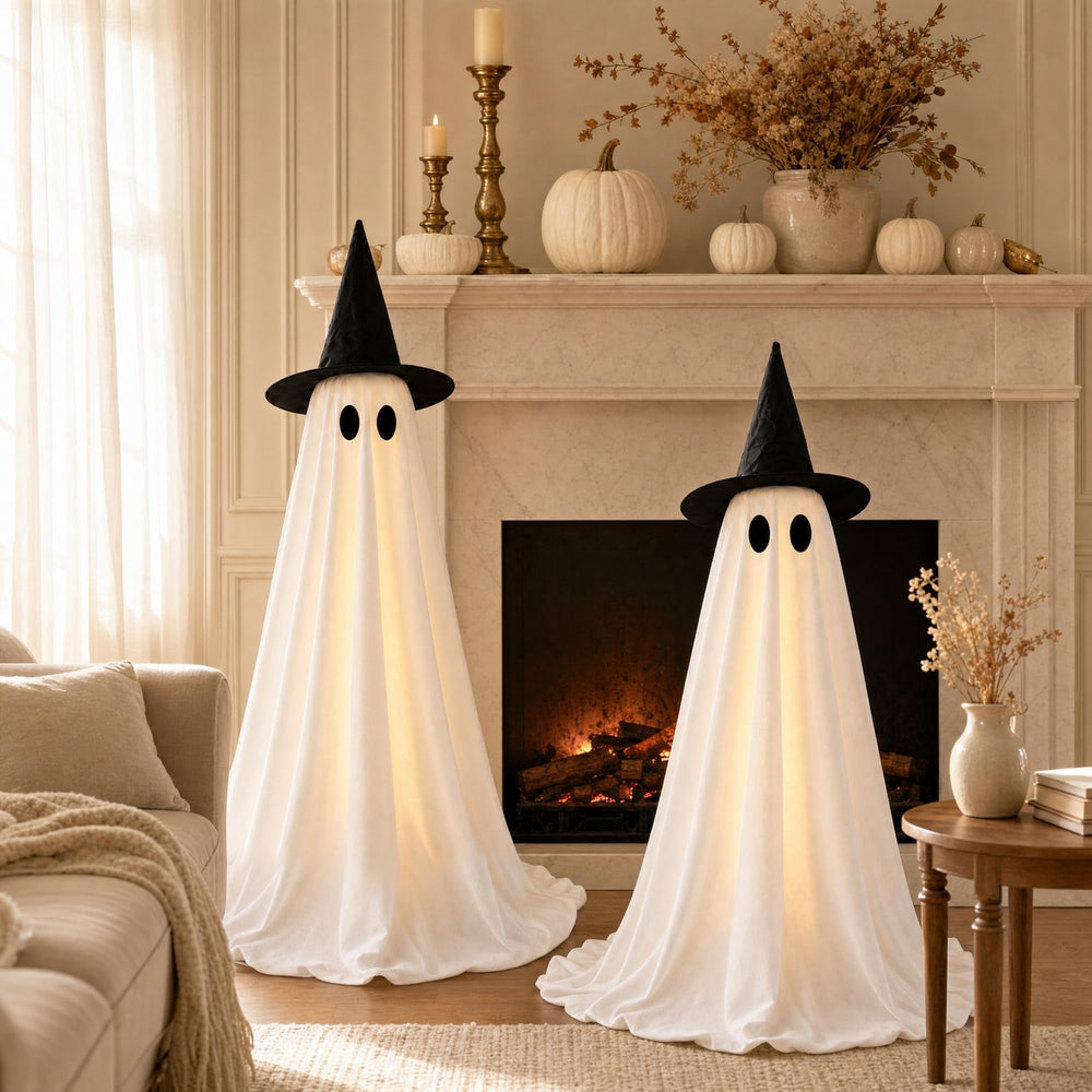Yumiio ghosts in living room creating festive atmosphere and party-ready benefit