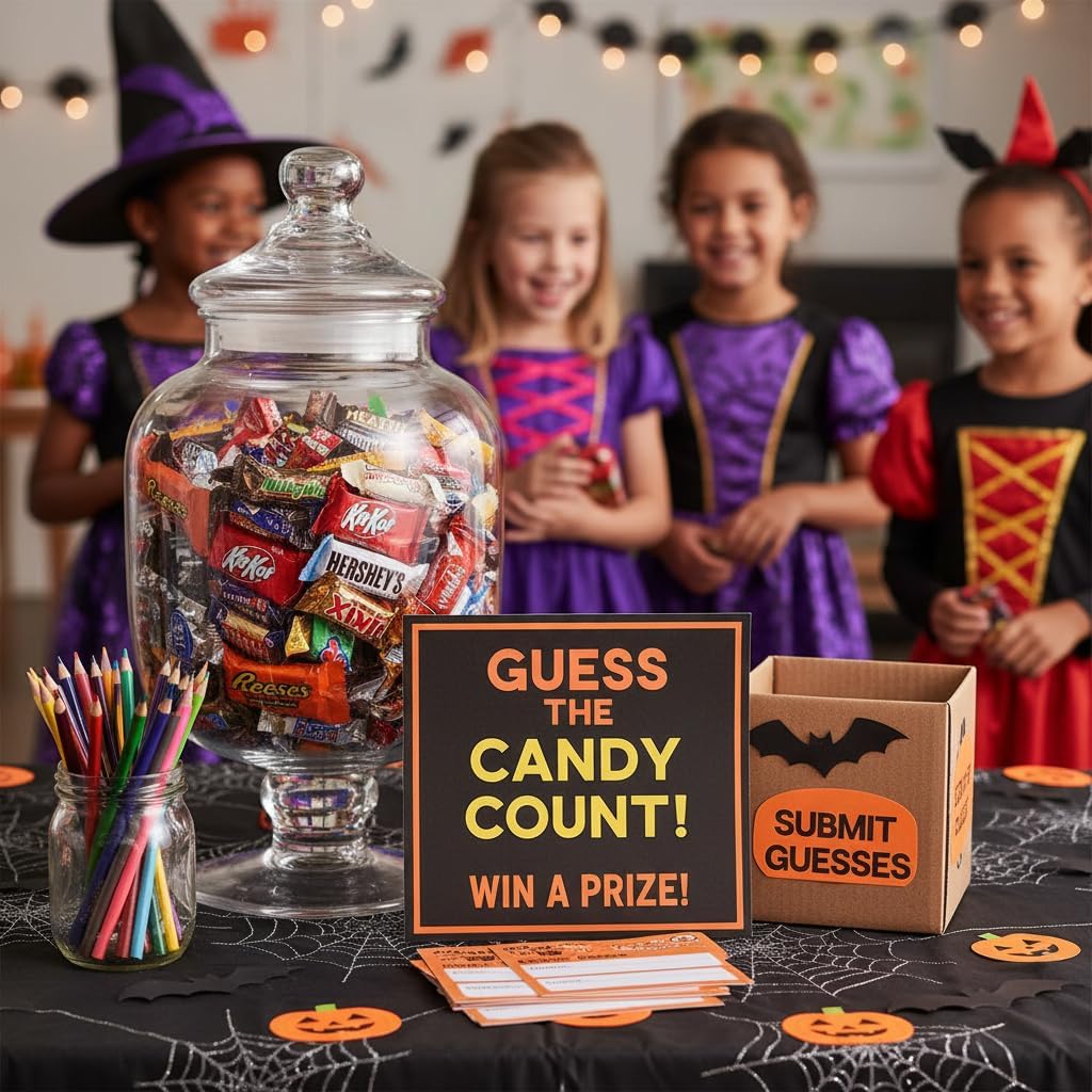 Yummy Chew candies being placed in trick-or-treat bag for quick handout