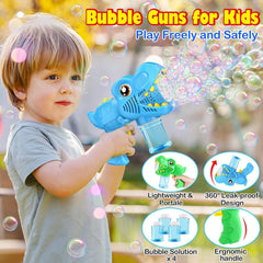 Yunaking four bottles of bubble solution included to extend continuous playtime