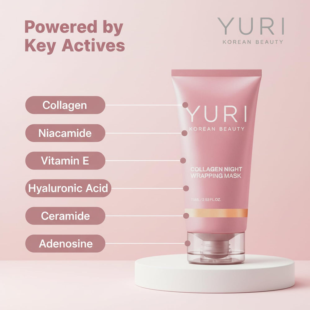 YURI BEAUTY bedside jar next to pillow illustrating overnight convenience