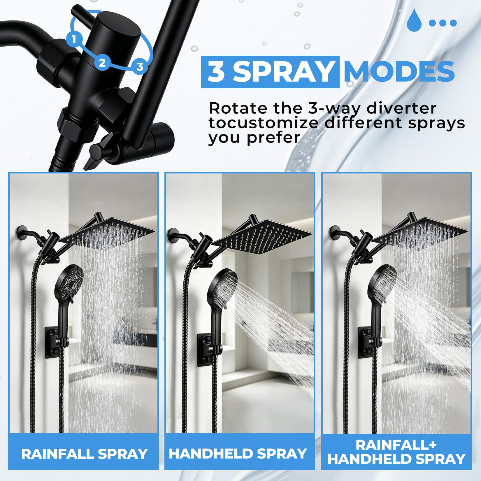 Yurnomy flow regulator and button control view enabling simple spray switching