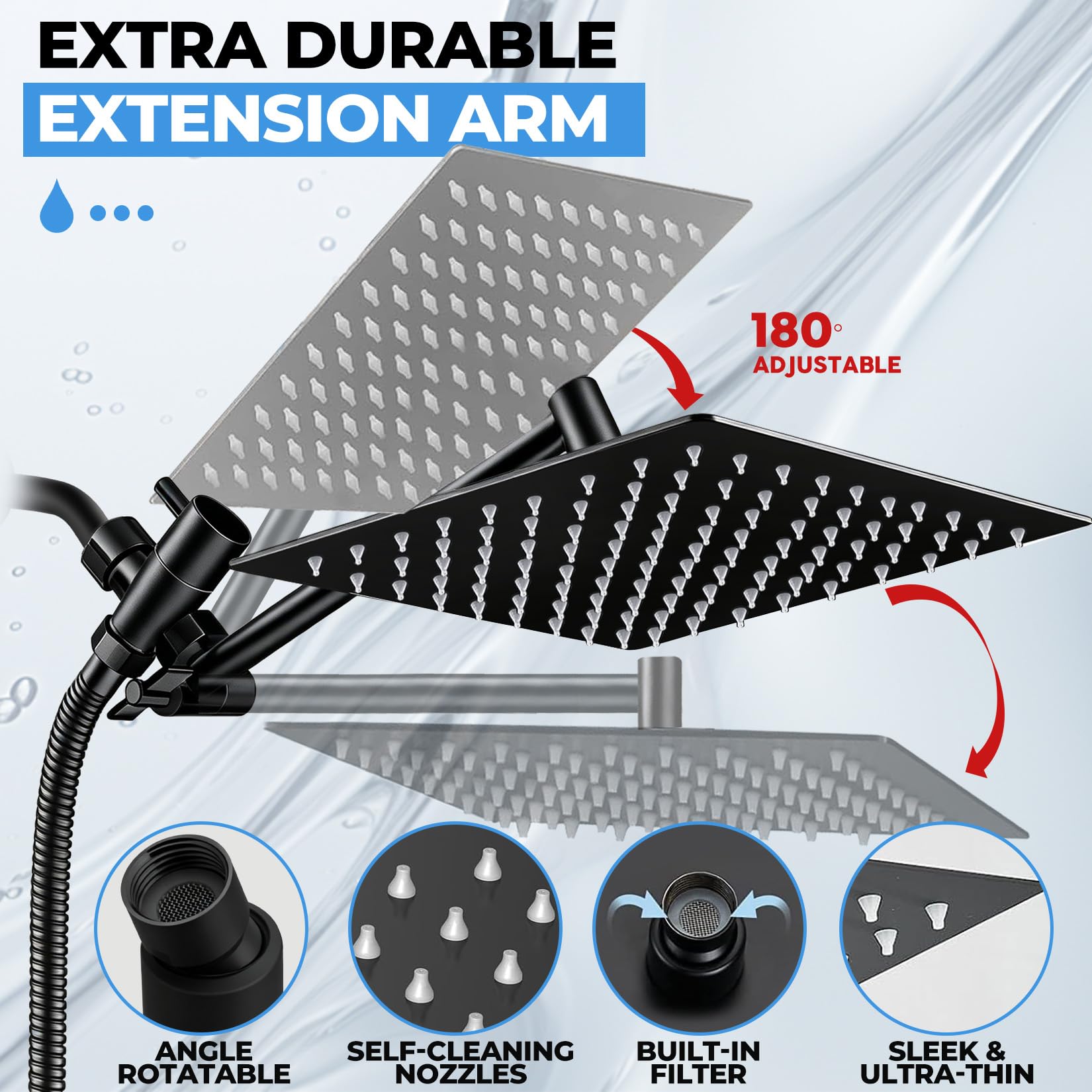 Yurnomy silicone nozzles close detail preventing limescale for easy cleaning