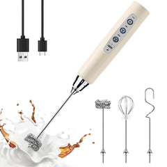 YUSWKO frother front view showing ergonomic handle and controls for comfortable use