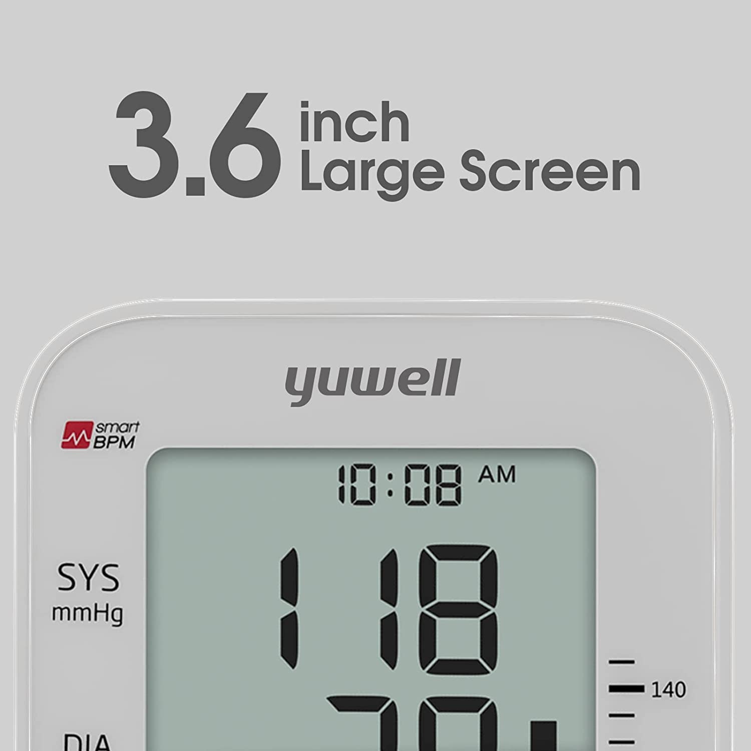 yuwell screen with voice icon showing audible broadcast improves accessibility