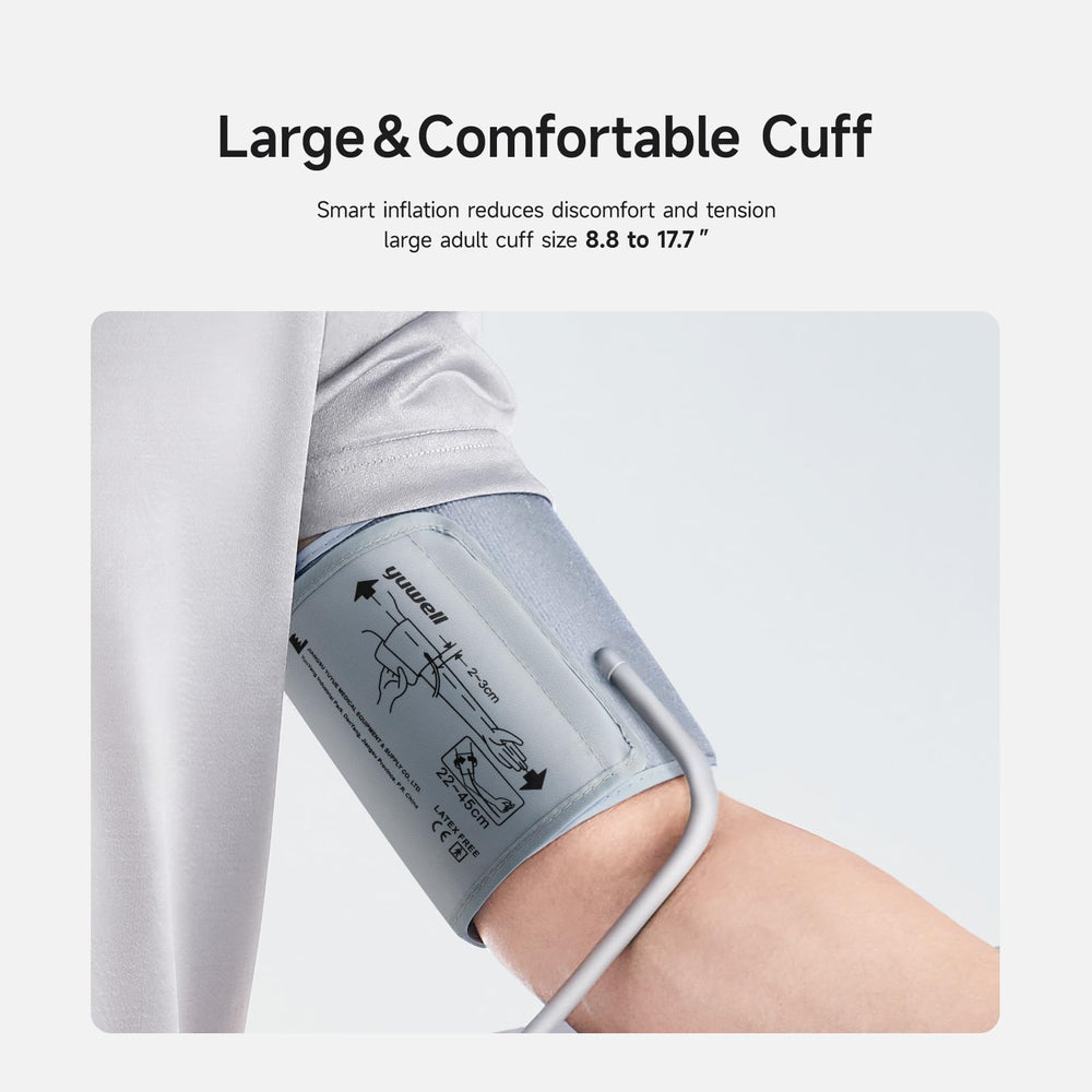 yuwell packaging and manual detail emphasizing quick setup and clear instructions